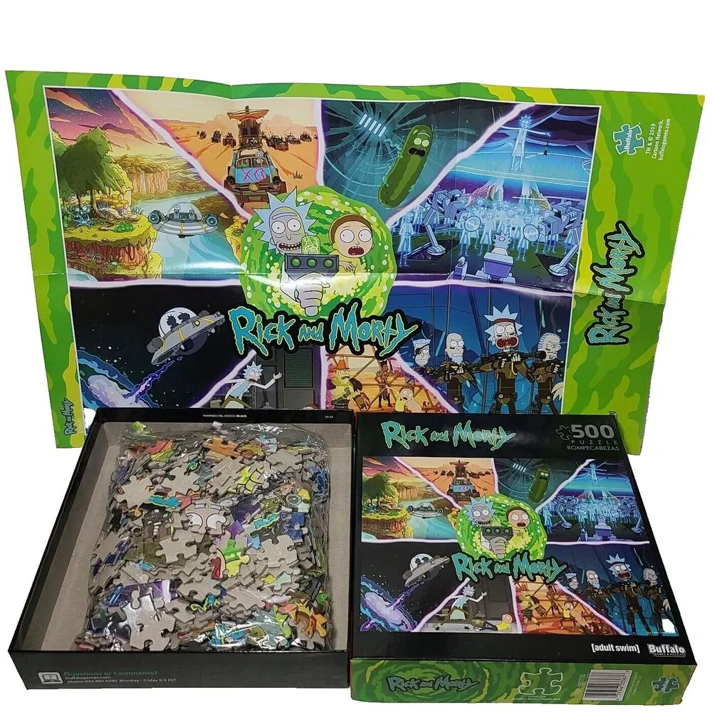 Rick and Morty Puzzle Collage Adult Swim # 03350 Buffalo 500 Piece